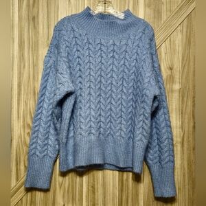 37 Orchard Blue Cable Knit Sweater